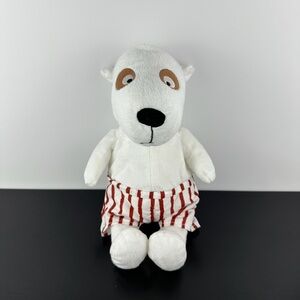 IKEA Vanlighet White Puppy Dog Red Striped Shorts 12” Embroidered Eyes Plush